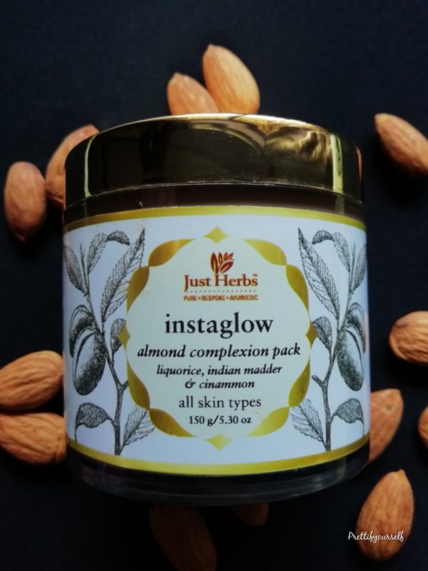 just herbs almond instaglow face pack e1536909188828