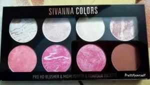 sivanna colors pro hd blusher highlighter contour palette 1