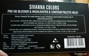 sivanna colors pro hd blusher highlighter contour palette 22