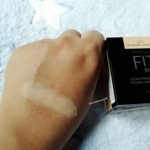 maybelline fit me loose powder swatches