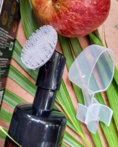 packaing of WOW Apple Cider Vinegar Foaming Face Wash with the built-in brush